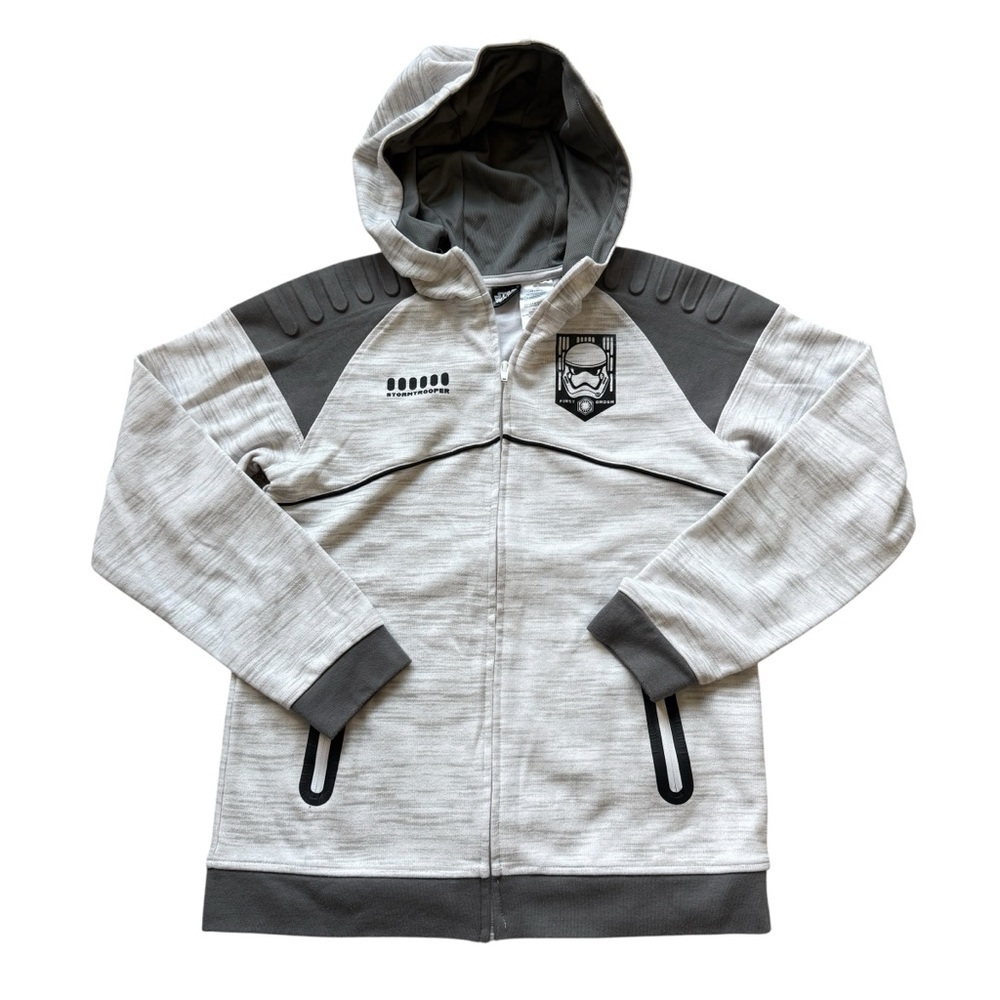 Star Wars Stormtrooper Hoodie First Order Zip Jacket Youth L Tech Fleece Style